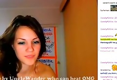 Beautiful brunette teen flirting on a web camera