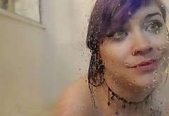 aymee takes a shower