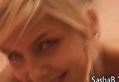 Skinny Sasha Blonde Sucking dick as foreplay
