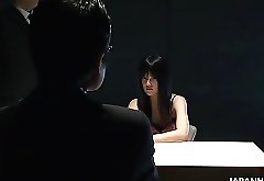 Alluring Japanese sweety Shizuka Minami needs to satisfy her interrogator and his stiff dick. She gets down on her knees and suckles on his erect dong