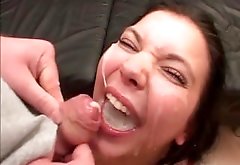 Pretty chick fucked hard and swallows sperm