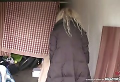 Bitch STOP - Curly blonde teen Veronika fucked in garage