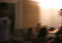 Drunk college students go wild and get ready to enjoy steamy orgy party