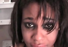 Ebony sex slave gets mouth fingered and pissed