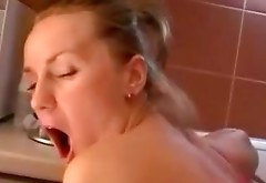 Mesmerizing amateur blond haired GF with big tits gives awesome blowjob