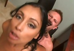 Big breasted Indian slut rides dick like crazy