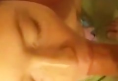 Sucking my husband's cock until he cums on my face