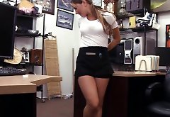 Sexy waitress banged by pawnshops owner to earn money