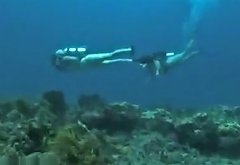 Underwater couple sex
