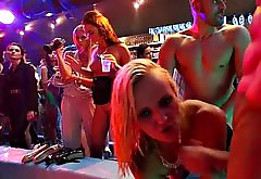 Naughty party chicks fucking in club orgy