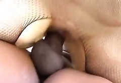 African stud drills dirty asshole of blond head wench outdoors