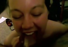 Bitchy fair haired wench presents steamy deep throat to her fellow