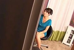 Step son spying on mom gets a sloppy blowjob
