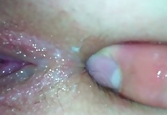 Teen ejaculation with vibrator and asshole fingering