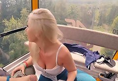 4K Public BJ and Anal Creampie in Ski Lift and lot of fuck in mountain hike