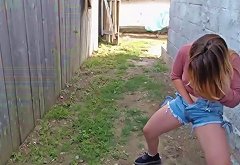 Fingering and Peeing Pants in the Backyard Free HD Porn bb