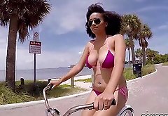 It was such a beautiful day in Miami we decided to go to the beach with our new friend Julie Kay. She's a gorgeous black chick with a huge set of