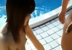 Momoko with hot bum sucks dong at pool