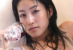 Nice breast massage for stunning brunette hooker Hiroko Sato