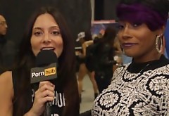 Asa Akira & Cherokee D Ass at eXXXotica 2015 with Pornhub Aria PornhubTV