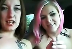 Two Teen Lesbians In A Car