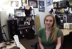 Chick with big tits gets banged in the office