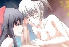 Anime lesbians tasting in sixtynine