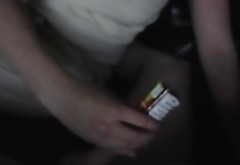 Wife Handjob with Cigarette pack