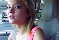 Stranded teen slut showing her messy facial
