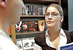 She Is Nerdy - Nerdy hottie face-painted with cum