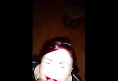 Bright Red Lips Girl Gets An Overexposed Facial