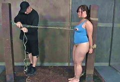 Seductive chubby nympho Tegan Trex and she's tied to a pole