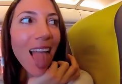 A stranger on the plane gives me a blowjob and swallows