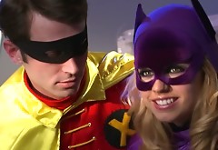 Funny cosplay turns into kinky FFM threesome fuck video