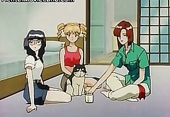 Five anime schoolgirls have fun sucking part3