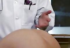 Doctor uses his meat thermometer to check big ass patient