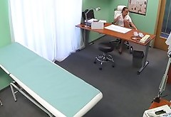 FakeHospital Brunette nurse gives patient sex