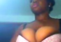 Big Ebony Boobs In A Bra