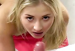 Cayla Lyons sucking hard wet cock for piss shot