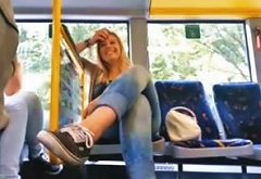 Voyeur Nice Blonde In Bus