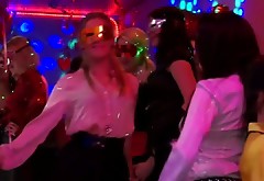 Dancing seductively whorish chicks hope to win dicks for a hot sex in club
