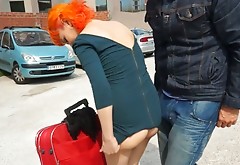 Super cute  flashes  butt right in the street
