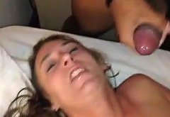 Hubby tells his wife to swallow cum
