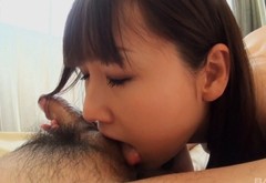 Delicious brunette from Japan sucks the dick like there's no tomorrow