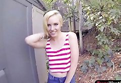 Kinky blonde teen girl Miley May screwed up in pov at home
