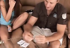 Hot hardcore teens sucking and fucking after strip poker