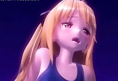 Delicate anime blonde gets petite wet twat fucked