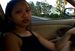Thai bitch is ready to suck a cock right in the car