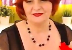 Big Red Haired Granny Strips