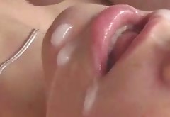 Girlfriend tastes cum in mouth